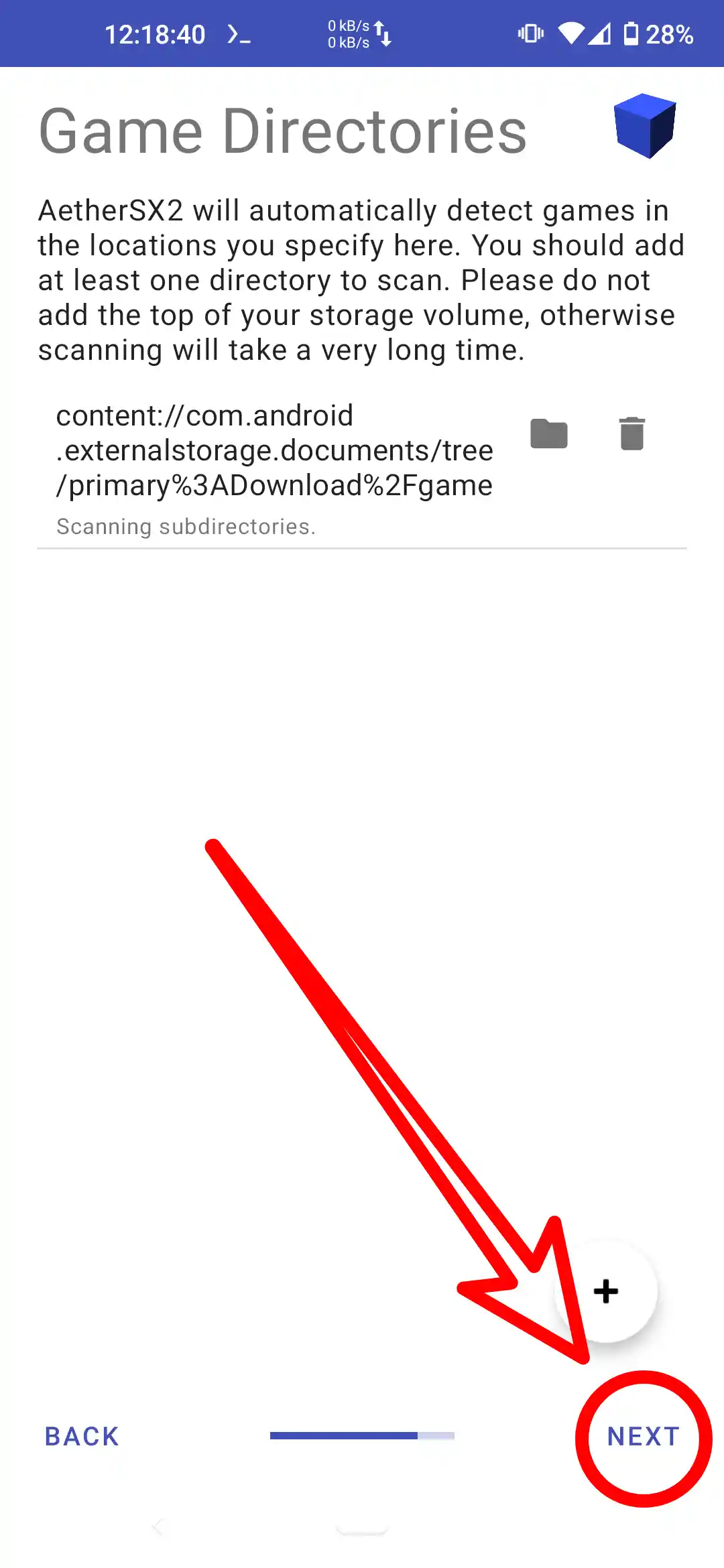 Step 9 of installing the AetherSX2 emulator on Android